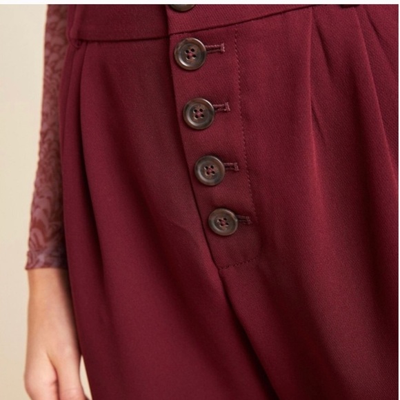 Anthropologie Sasha Button-Fly Tapered Trousers - Picture 2 of 7